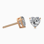 Heart Shape Diamonds Stud Earring