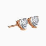 Heart Shape Diamonds Stud Earring