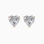Heart Shape Diamonds Stud Earring