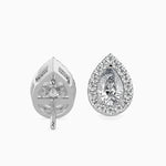 Pear & Round Diamond Halo Stud Earring