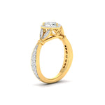 Round & Heart Diamond Halo Ring