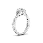 Round & Heart Diamond Halo Ring