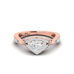 Round & Heart Diamond Halo Ring