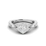 Round & Heart Diamond Halo Ring