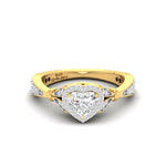 Round & Heart Diamond Halo Ring