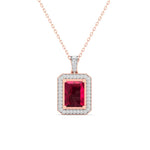 0.68 Carat Ruby and Diamond Gold Pendant