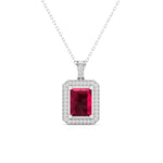 0.68 Carat Ruby and Diamond Gold Pendant