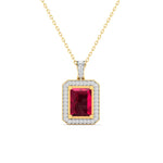 0.68 Carat Ruby and Diamond Gold Pendant