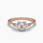 Heart Shape Centre Solitaire Diamond Ring