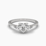 Heart Shape Centre Solitaire Diamond Ring