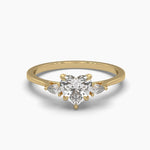 Heart Shape Centre Solitaire Diamond Ring