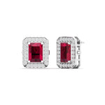 Cherry Halo Diamond Studs