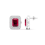 Cherry Halo Diamond Studs