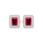 Cherry Halo Diamond Studs