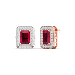 Cherry Halo Diamond Studs