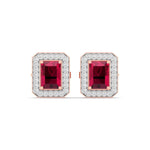 Cherry Halo Diamond Studs