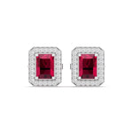 Cherry Halo Diamond Studs