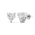 1 Carat Solitaire Heart Diamond Studs