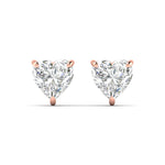 1 Carat Solitaire Heart Diamond Studs