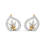 Teardrop Leaf Diamond Studs