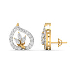 Teardrop Leaf Diamond Studs