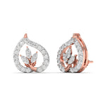 Teardrop Leaf Diamond Studs
