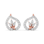 Teardrop Leaf Diamond Studs
