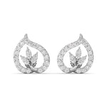 Teardrop Leaf Diamond Studs
