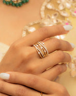 Modern Twist Design Gold & Diamond Ring