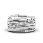 Modern Twist Design Gold & Diamond Ring