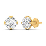 1.03 Carat Each Sparkling Solitaire Studs