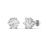1 Carats Each Round Diamonds Studs
