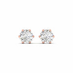 1 Carats Each Round Diamonds Studs