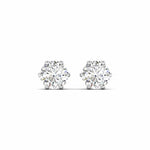 1 Carats Each Round Diamonds Studs