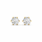 1 Carats Each Round Diamonds Studs