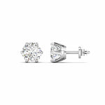 1 Carats Each Round Diamonds Studs