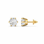 1 Carats Each Round Diamonds Studs