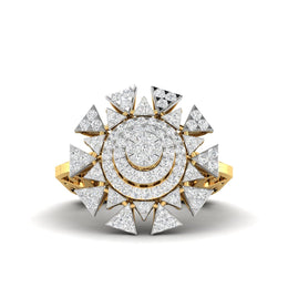 Floral Halo Diamond Ring