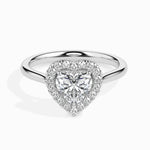 1.2 Heart Solitaire Diamond Halo Ring