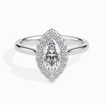 1 Carat Solitaire Marquise Diamond Halo Ring