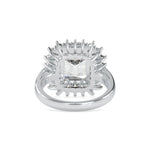 1.27 Carat Square Emerald Solitaire Crown Diamond Ring