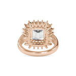 1.27 Carat Square Emerald Solitaire Crown Diamond Ring