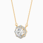 1 Carat Centre Solitaire Round Diamond Halo Pendant