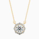1 Carat Centre Solitaire Round Diamond Halo Pendant