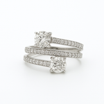 Open Two-Layer diamond Ring