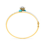 Floral Blue Stone Kada Bracelet