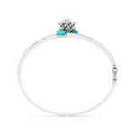 Floral Blue Stone Kada Bracelet