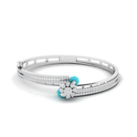 Floral Blue Stone Kada Bracelet