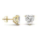 1.5 Carats Each Heart Shape Solitaire Diamond Studs