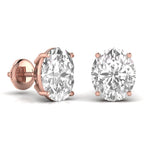 2 Carat Each Oval Shape Diamond Earrings